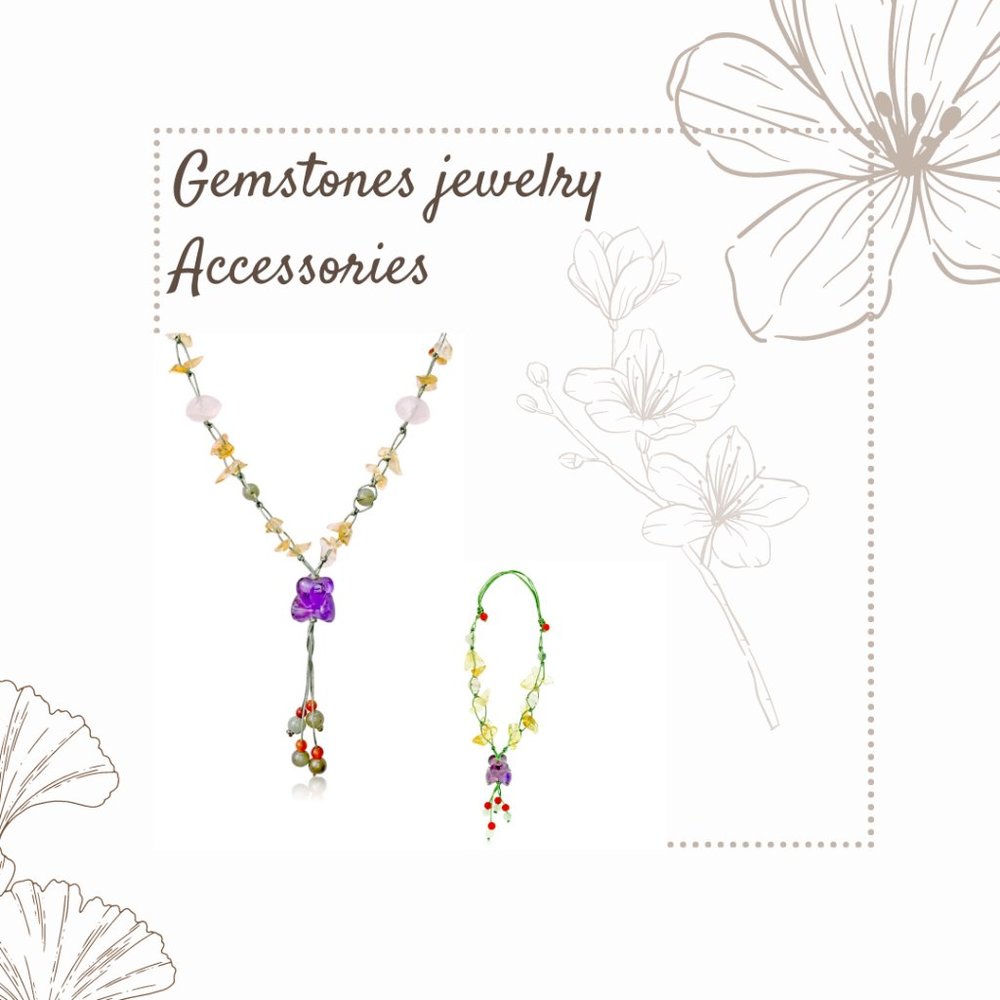 Romantic Triple Amethyst Heart Gemstones Bracelet